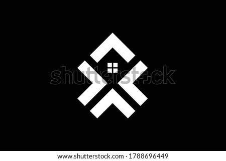 Logo design of X XX in vector for construction, home, real estate, building, property. creative elegant Monogram. Premium Business home logo icon. White color on black background
