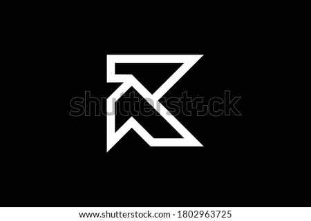 RK letter logo design on luxury background. KR monogram initials letter logo concept. RK icon design. KR elegant and Professional letter icon design on black background. RK  KR Stok fotoğraf © 