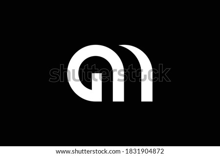 GM letter logo design on luxury background. MG monogram initials letter logo concept. GM icon design. MG elegant and Professional letter icon design on black background. M G MG GM Stok fotoğraf © 