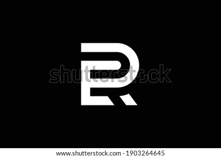 RE letter logo design on luxury background. ER monogram initials letter logo concept. RE icon design. ER elegant and Professional white color letter icon on black background. Stock fotó © 