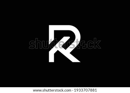 Minimal elegant monogram art logo. Outstanding professional trendy awesome artistic KR RK initial based Alphabet icon logo. Premium Business logo. White color on black background Stok fotoğraf © 