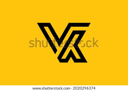 Minimal elegant monogram art logo. Outstanding professional trendy awesome artistic VK KV initial based Alphabet icon logo. Premium Business logo.