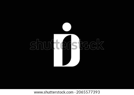 Initial D DI ID modern monogram and elegant logo design, Professional Letters Vector Icon Logo on black background. Stock fotó © 