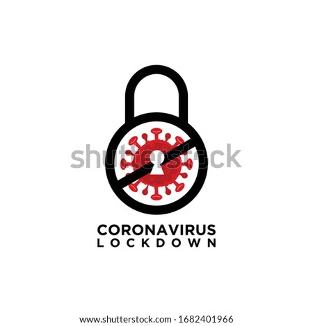 coronavirus lockdown symbol. Coronavirus pandemic puts countries on lockdown and Concept of Icon of Stopping Corona Virus