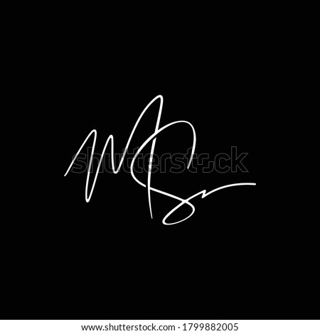 MS Initial handwriting logo vector