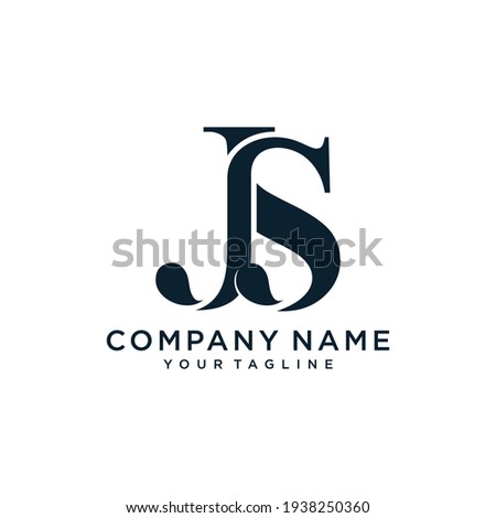 Alphabet letters Initials Monogram logo JS or SJ, J and S.Illustration vector
