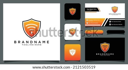 Hotspot Shield Logo Template Design with business card design