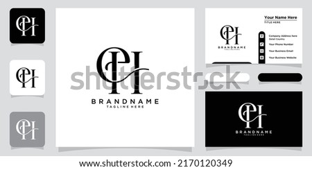 Alphabet letters Initials Monogram logo EH, HE, E and H with business card design