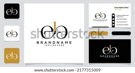 Alphabet letters Initials Monogram logo EB or BE, E and B with business card design
