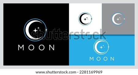 Moon logo modern and star logo design icon vector