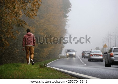 Similar – Image, Stock Photo along the road Street