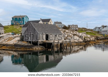 Similar – Image, Stock Photo Boathouse on the shore of a lake