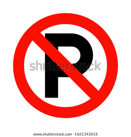 No Parking Sign Vector On White Background