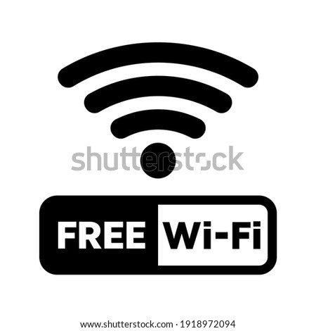 Free Wi-Fi connection area icon. Wireless hotspot network sign and symbol technology vector illustration.
