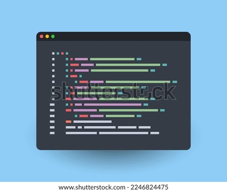 Programming code editor vector illustration design