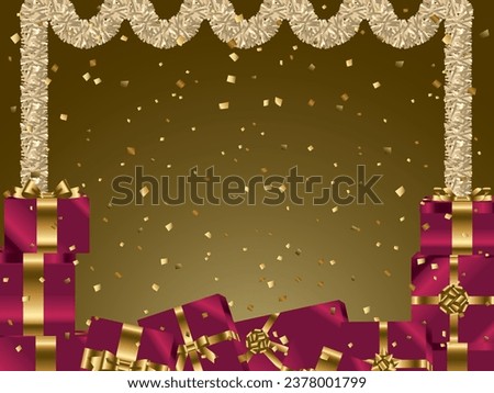 Party landscape illustration with presents