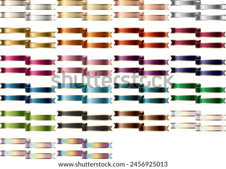 Set of various colored ribbons