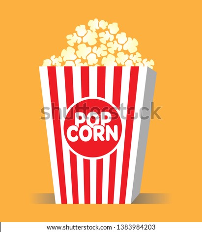 Popcorn pack design. Popcorn box isolated on white background. - Vector