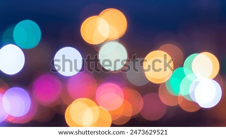 Similar – Image, Stock Photo colorful bokeh of a blurred street for backgrounds