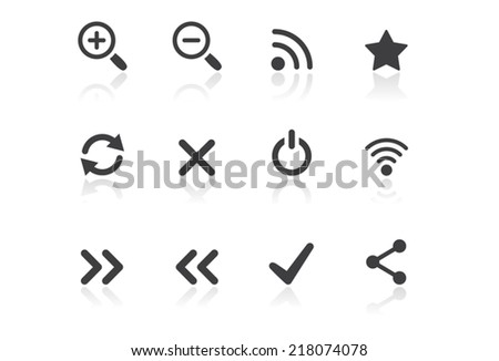 Icon set - Reflection - Basic Web & Computer - Illustration