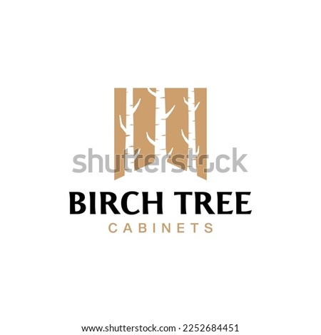 Birch tree luxury cabinets logo design vector 