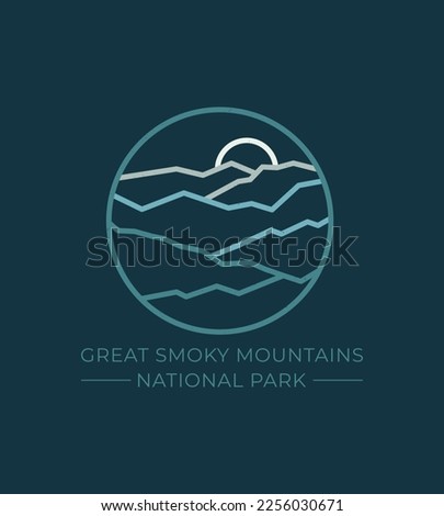 Great Smoky Mountains Vector illustration line Art style for t-shirt, logo and more