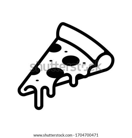 Pizza slice outline style vector icon