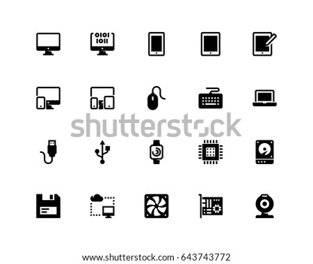 Computer icon set, glyph