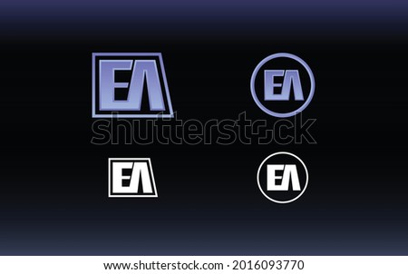 Initials EA logo with a bright color is suitable for E sports teams and others