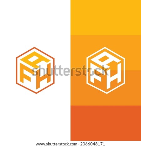 Initial logo vector FHA. combined with a hexagon shape box modern and clean design