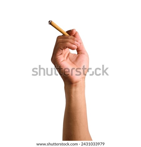 Similar – Image, Stock Photo Hand holding a cigarette