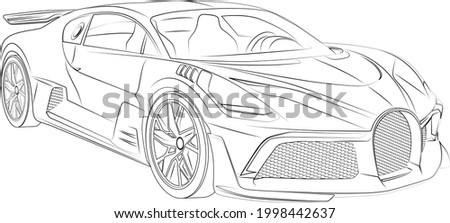 Line Vector Modern Sport Car