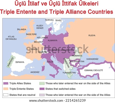 Triple Entente and Triple Alliance Countries
