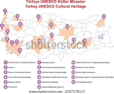 Turkey UNESCO Cultural Heritage Map
