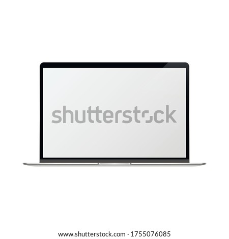 Laptop with blank screen silver color isolated on white background. iMac - monoblock series of personal computers, created by Apple Inc.