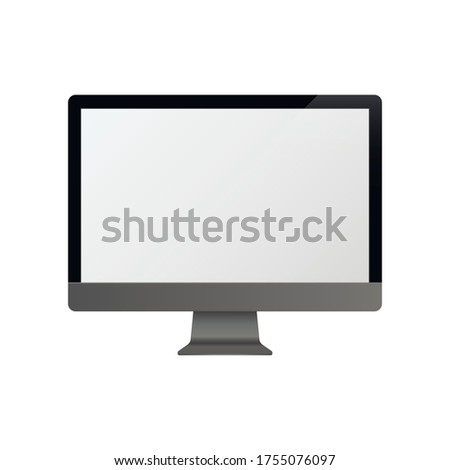 Computer monitor. Mock Up. Vector illustration. iMac - monoblock series of personal computers, created by Apple Inc.
