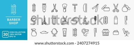 Collection of barbershop icons, barber, haircut, salon, design vector template editable and resizable EPS 10.