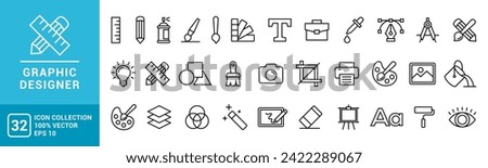 Collection of graphic design icons, tools, creative, idea, vector editable and resizable EPS 10