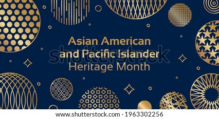 Asian American and Pacific Islander Heritage Month. Vector banner for social media, card, poster. Illustration with text, chinese lantern. Asian Pacific American Heritage Month horizontal composition