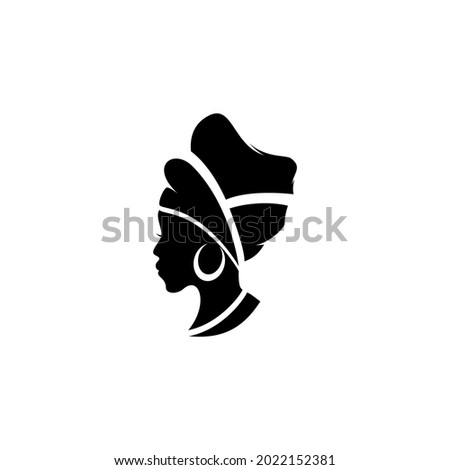 Beautiful African female character silhouette logo design