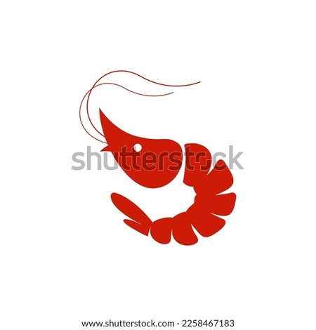 Seafood restaurant, Stylized image of shrimp logo template, prawn logo design on white background Vector illustration logo icon