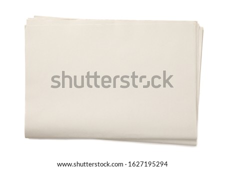Blank Business Newspaper isolated on white background, Daily Newspaper mock-up concept