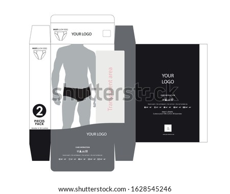 men's underwear box design and brief underwear packaging mockup