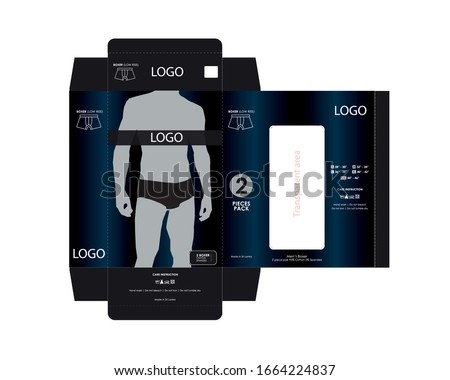 men's underwear box design and brief underwear packaging mockup