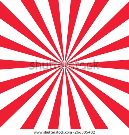 Digital abstract red and white radial stripe sunburst pattern background, with stripes radiating from the center.