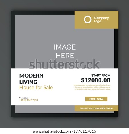 Real estate home sale social media marketing post design - Building industrial social banner