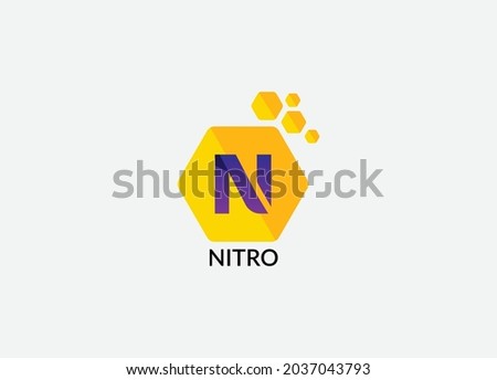 Nitro Abstract N letter modern initial logo design