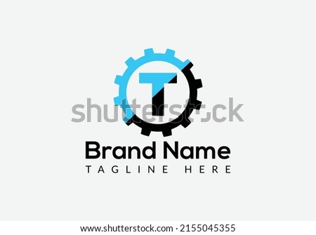 Tech Logo On Letter T Template. Tech Logo On T Letter, Initial Tech Sign Concept Template