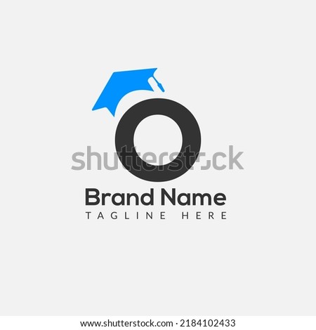 Education Logo On Letter O Template. Education On O Letter, Initial Education Sign Concept Foto stock © 