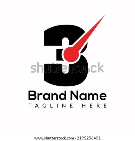 Time Template On 3 Letter. Fast And Time Logo Design Watch Concept
